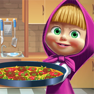 Masha and the Bear Cooking Tortilla Pizza